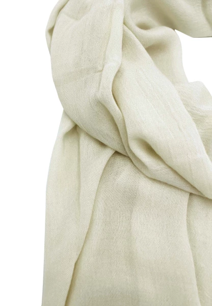 Leslii Schal Uni Viskose Bambus Natur-Schal weißer Schal einfarbig nachhaltig Bamboo Creme Schlussverkauf