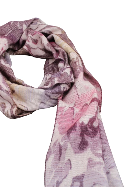 -50% SALE Leslii Schal Blumen-Muster Rosen gemusterter Fransen-Schal Muster-Schal in Pink Lila Rabatt