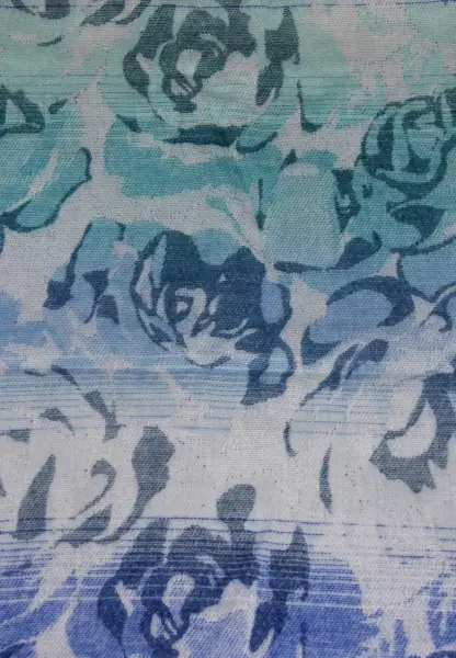 -50% SALE Leslii Schal Blumen-Muster Rosen gemusterter Fransen-Schal Muster-Schal in Blau Mint Versandkostenfrei