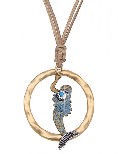 -50% SALE Leslii Lange Halskette Meerjungfrau in Braun Gold Günstig kaufen