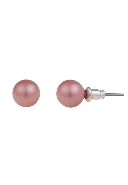Leslii Damen-Ohrringe Cynthia rosane Perlen-Ohrringe Ohrstecker Modeschmuck Rosa Günstiger Verkauf