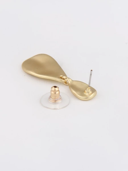 Leslii Ohrstecker doppelter Tropfen Ohrringe Gold Matt Fabrik Onlineshop