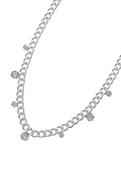 Leslii kurze Halskette Silberglieder Sterling Silber Glaskristalle Valentinstagsangebot