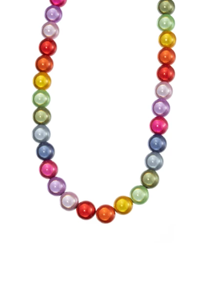 Leslii Reflective Pearl kurze Perlen-Kette Magic 3D-Effekt Ø 10mm Regenbogen Bunt Heißer Verkauf