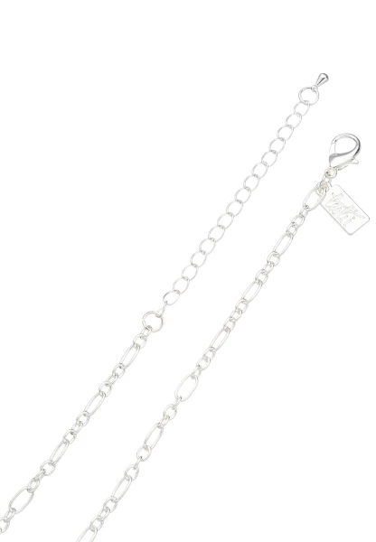 Leslii Lange Halskette Natursteine Silber Blau Blitzangebot