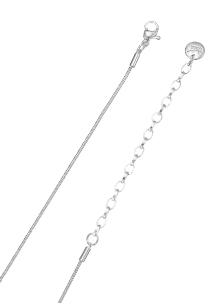 Leslii kurze Schlangenkette Strasskreis | Silber Räumungsverkauf