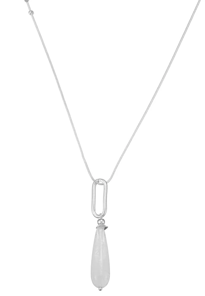 Leslii lange Schlangenkette Stone | Silber Kauf eins, bekomm eins gratis