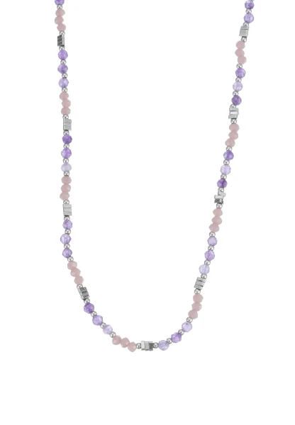 Leslii Kurze Kette Natursteine Stainless Steel Lila Kostenloser Versand international