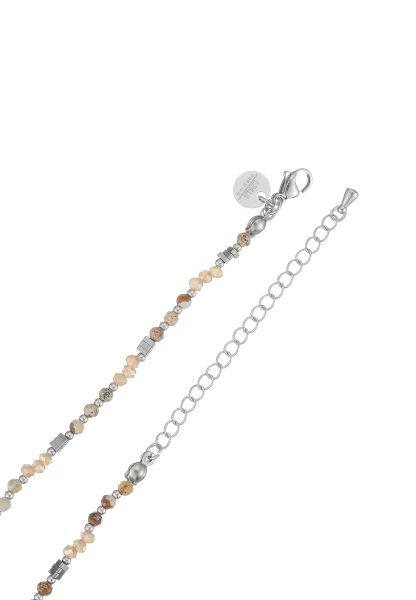 Leslii Kurze Kette Natursteine Stainless Steel Braun Fabrikladen