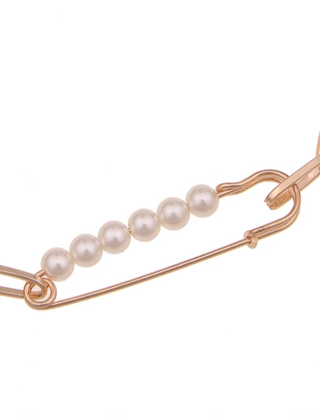 -50% SALE Leslii Kurze Halskette Sicherheitsnadel Perlen in Gold Weiß Osterangebot
