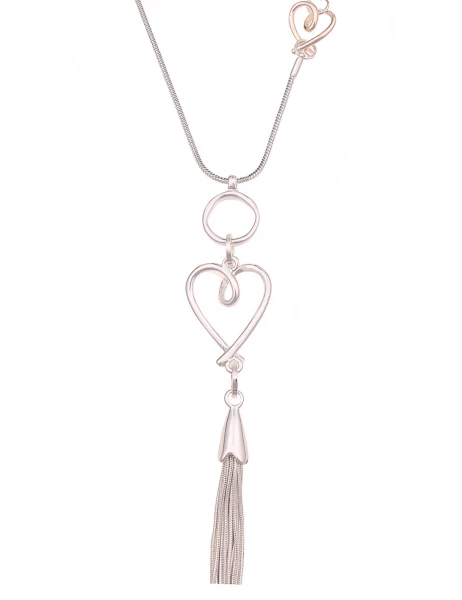 -50% SALE Leslii Lange Halskette Bicolor Herzen in Silber Rosé Heißer Verkauf