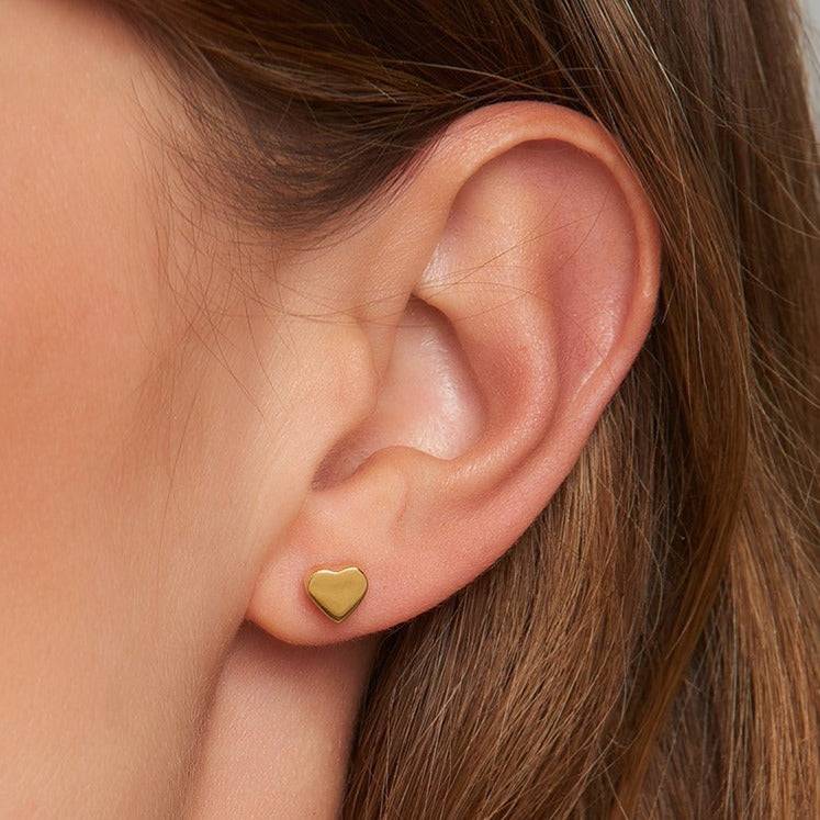 Mosuo Jewellery Herz Gold Ohrringe - Vermeil 50% Rabatt mit kostenlosem Versand
