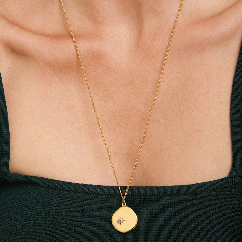 Mosuo Jewellery Geburtsstein Halskette Februar - Vermeil & Amethyst Günstig kaufen
