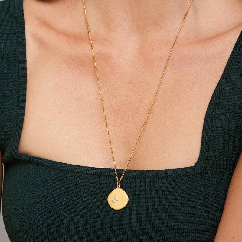 Mosuo Jewellery Geburtsstein Halskette April - Vermeil & Topas Großer Ausverkauf
