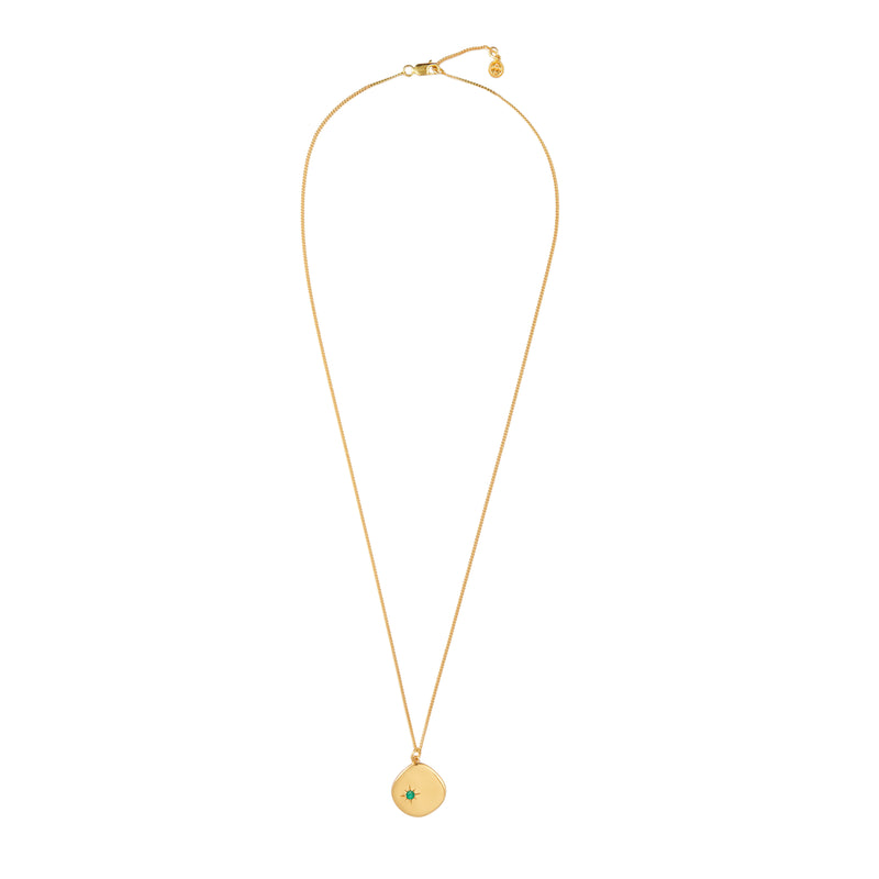 Mosuo Jewellery Geburtsstein Halskette Mai - Vermeil & Grüner Onyx Flash Sale