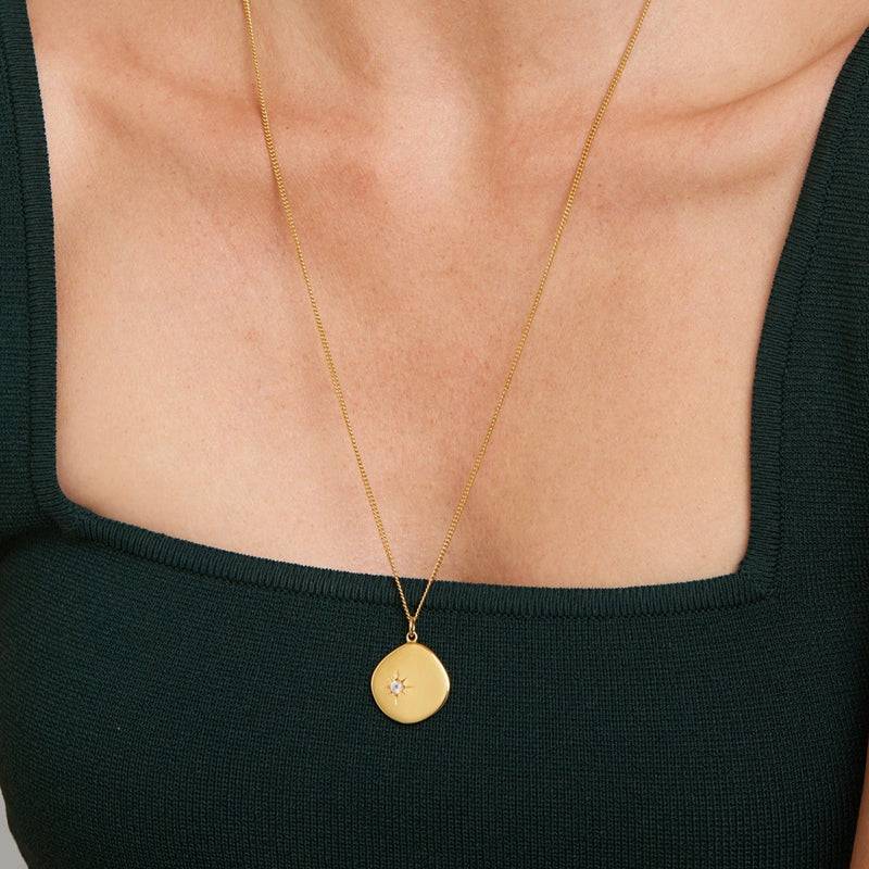 Mosuo Jewellery Geburtsstein Halskette Juni - Vermeil & Mondstein Begrenztes Angebot