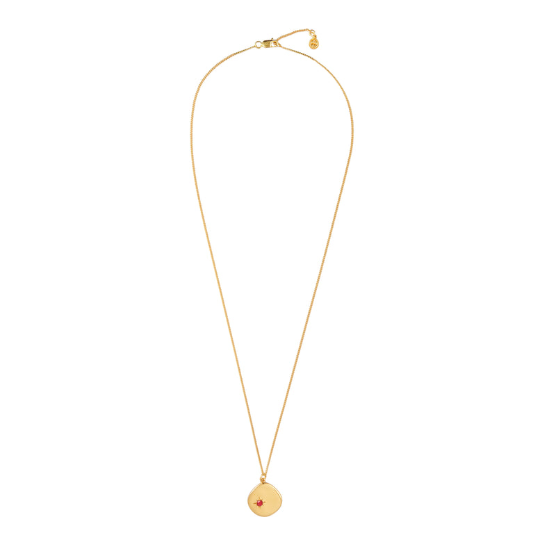 Mosuo Jewellery Geburtsstein Halskette Juli - Vermeil & Rubin Online Shopping