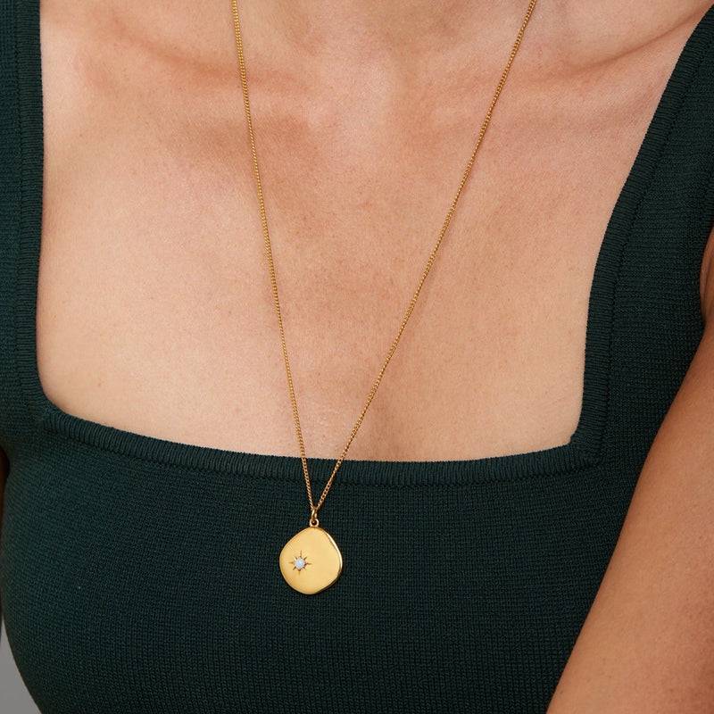 Mosuo Jewellery Geburtsstein Halskette Oktober - Vermeil & Opal Saisonschlussverkauf