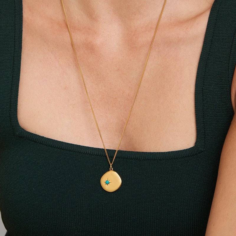 Mosuo Jewellery Geburtsstein Halskette Dezember - Vermeil & Türkis Cyber Monday