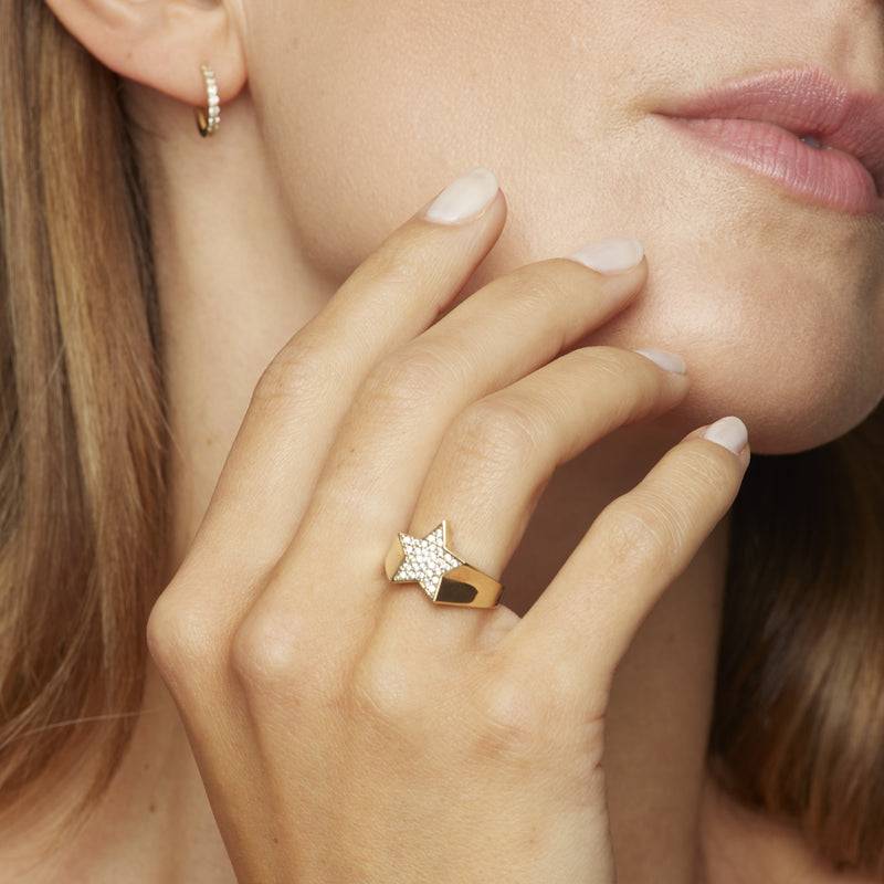 Mosuo Jewellery Diamant Stern Ring Neueste Mode
