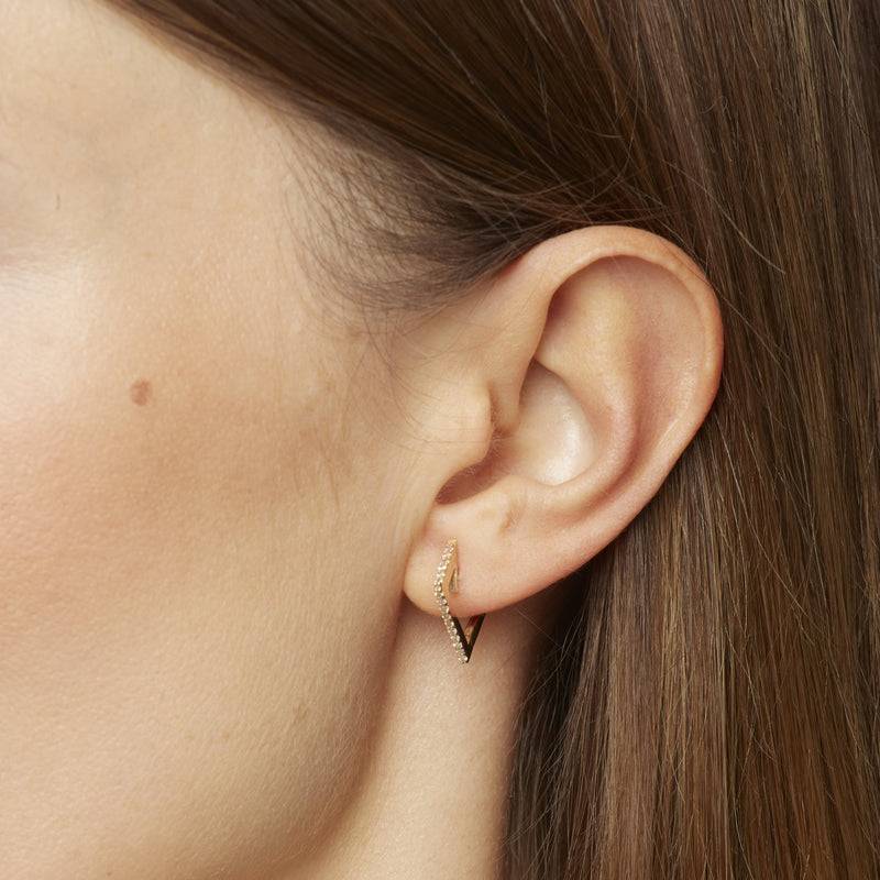 Mosuo Jewellery Eckige Diamant Creolen Kostenlose Rückgabe