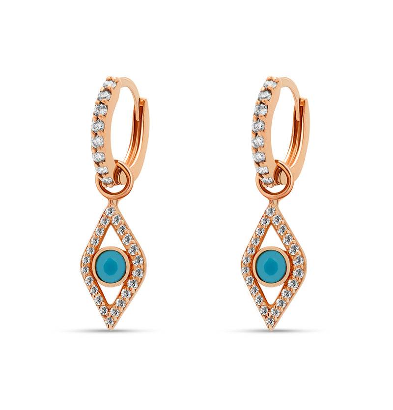 Mosuo Jewellery Mini Diamant Creole mit Nazar Auge JETZT KAUFEN