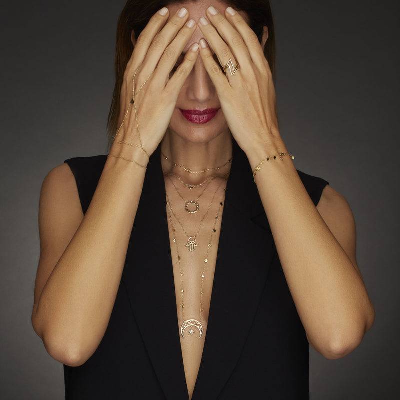 Mosuo Jewellery Diamant Mond & Stern Halskette Discount Store für neue Produkte