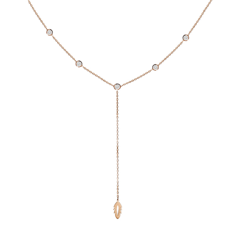 Mosuo Jewellery Feder Y-Halskette mit Steinen Begrenzt auf 3 Tage