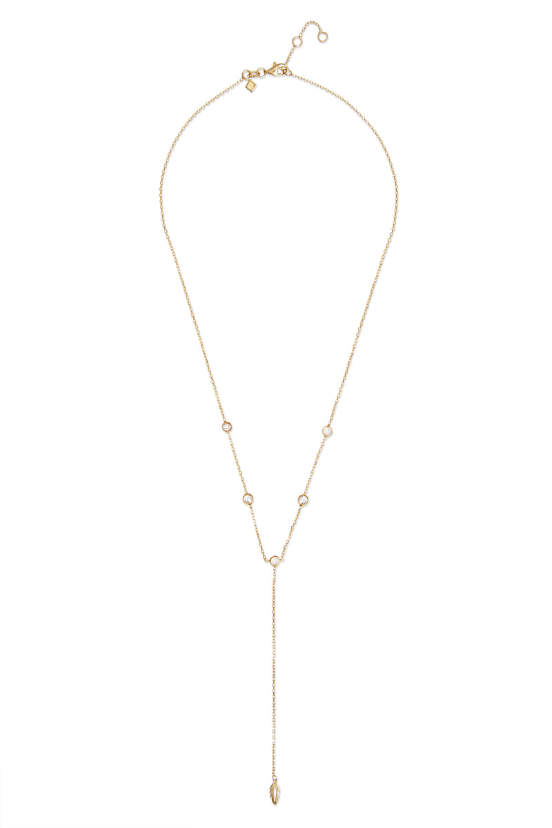 Mosuo Jewellery Feder Y-Halskette mit Steinen Begrenzt auf 3 Tage