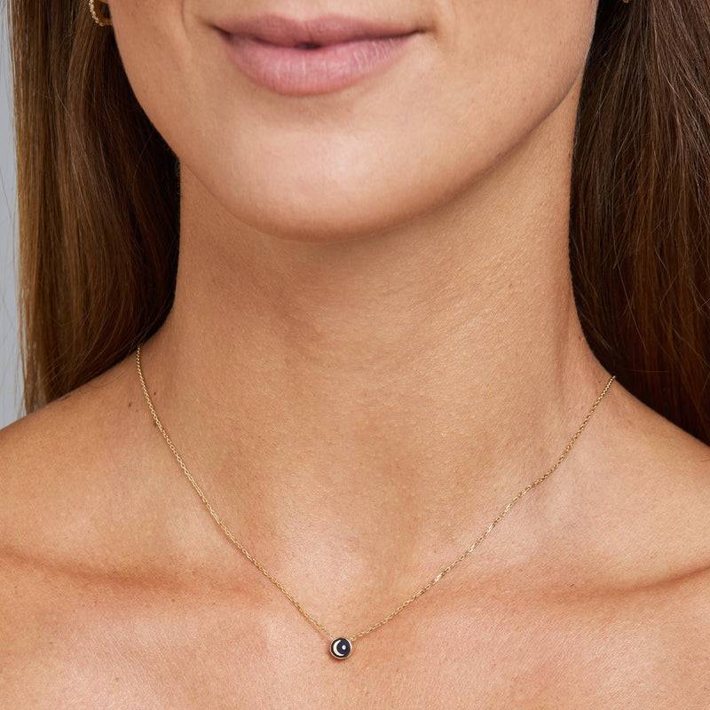 Mosuo Jewellery Emaille Diamant Mond Halskette Online