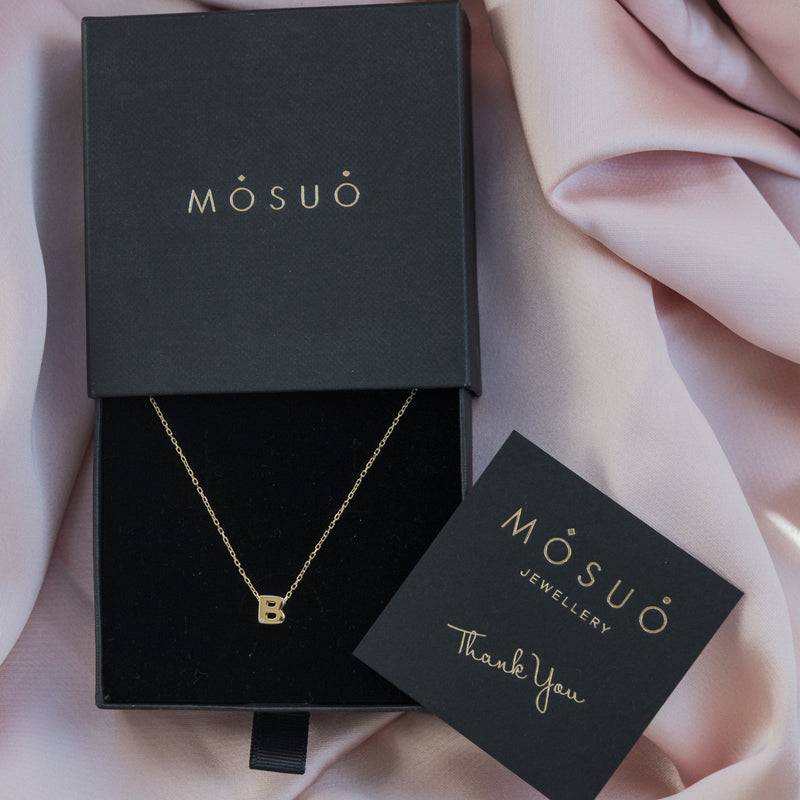 Mosuo Jewellery Diamant Buchstaben Halskette “B” - Vermeil Verkauf
