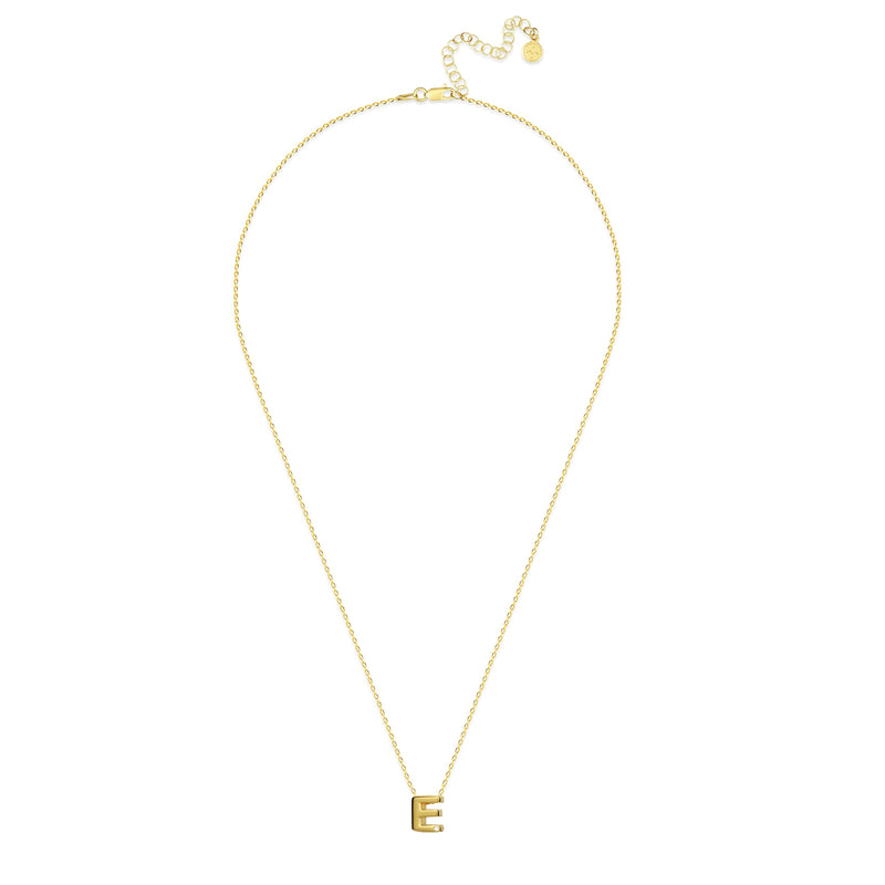 Mosuo Jewellery Diamant Buchstaben Halskette “E” - Vermeil im Angebot