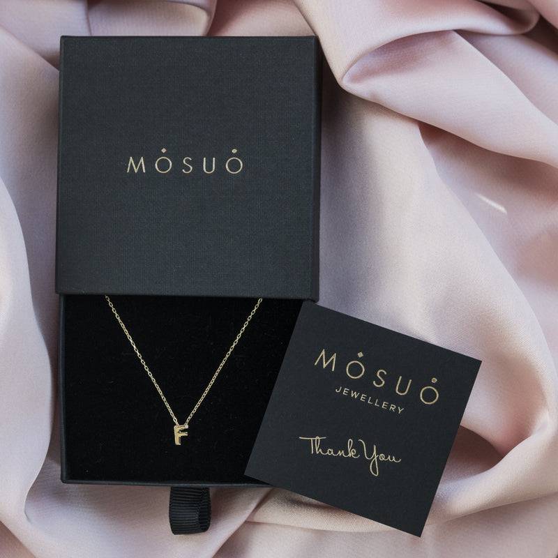 Mosuo Jewellery Diamant Buchstaben Halskette “F” - Vermeil Schlussverkauf