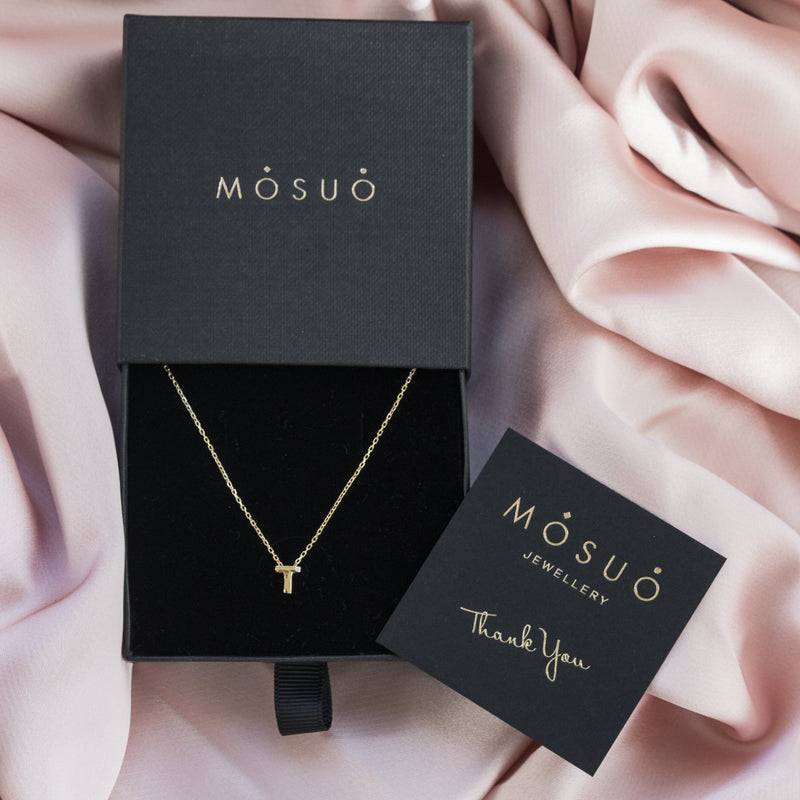Mosuo Jewellery Diamant Buchstaben Halskette “T”- Vermeil Flash Sale