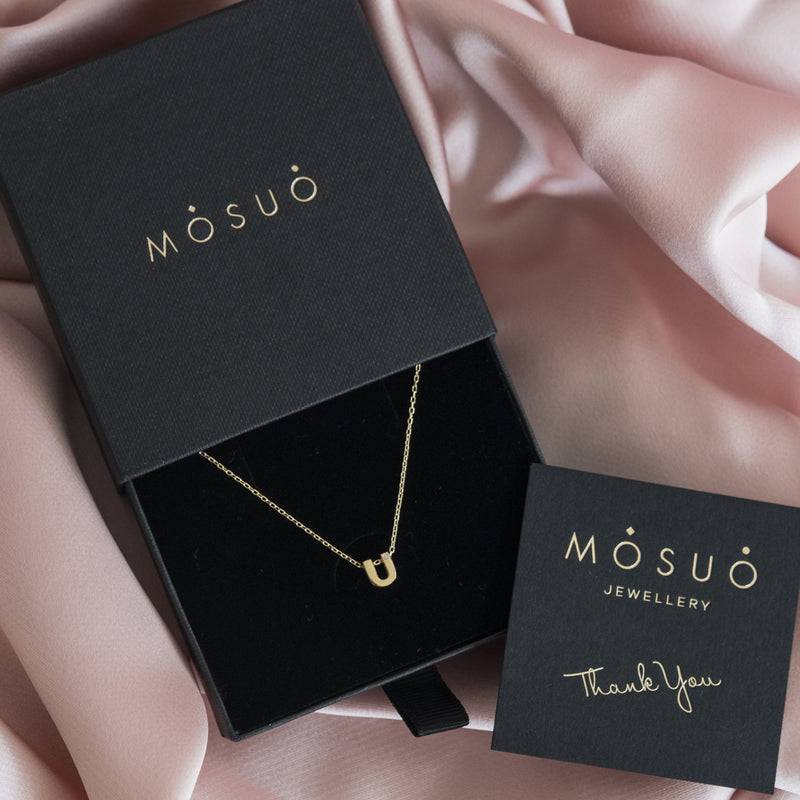 Mosuo Jewellery Diamant Buchstaben Halskette “U”- Vermeil Begrenztes Angebot