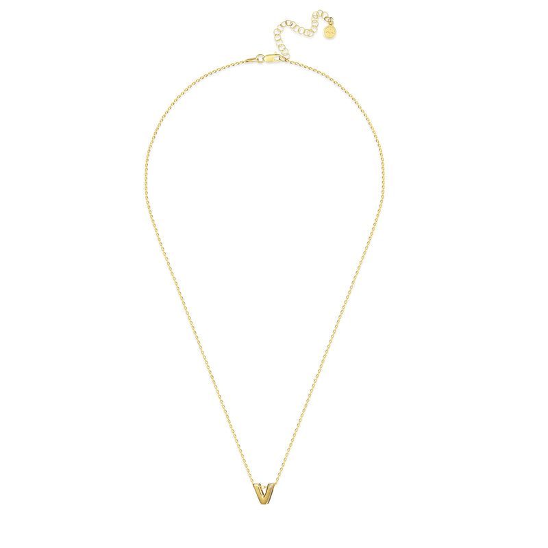 Mosuo Jewellery Diamant Buchstaben Halskette “V”- Vermeil Online Shopping