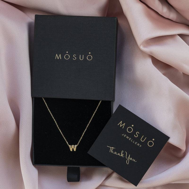 Mosuo Jewellery Diamant Buchstaben Halskette “W”- Vermeil Vatertagsangebot