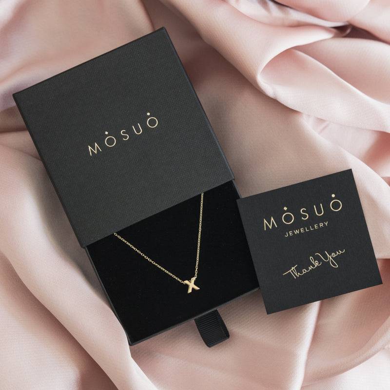 Mosuo Jewellery Diamant Buchstaben Halskette “X”- Vermeil Valentinstagsangebot