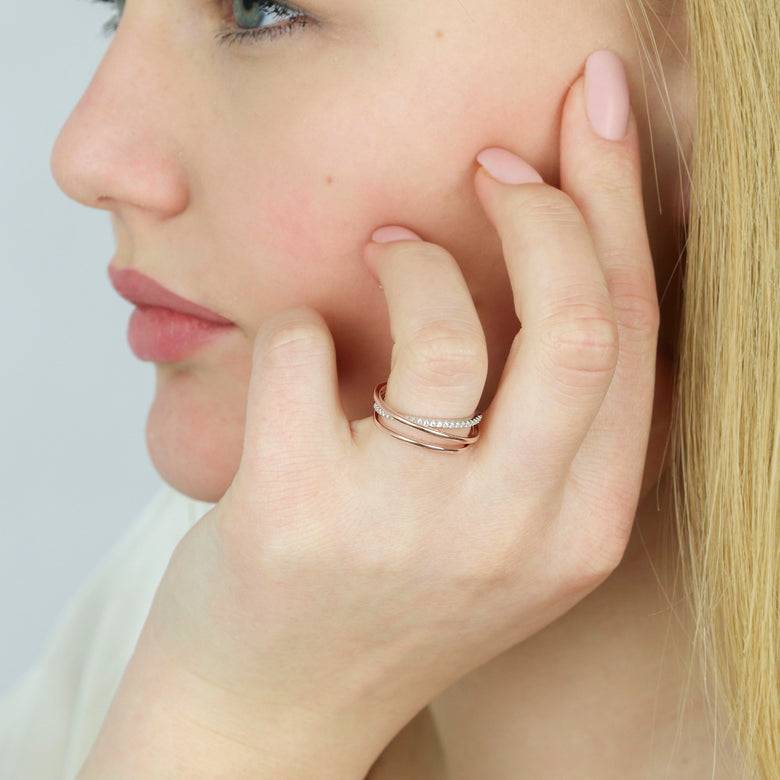 Nana Kay Echtgold Ring Onduler Rosé Super Rabatt