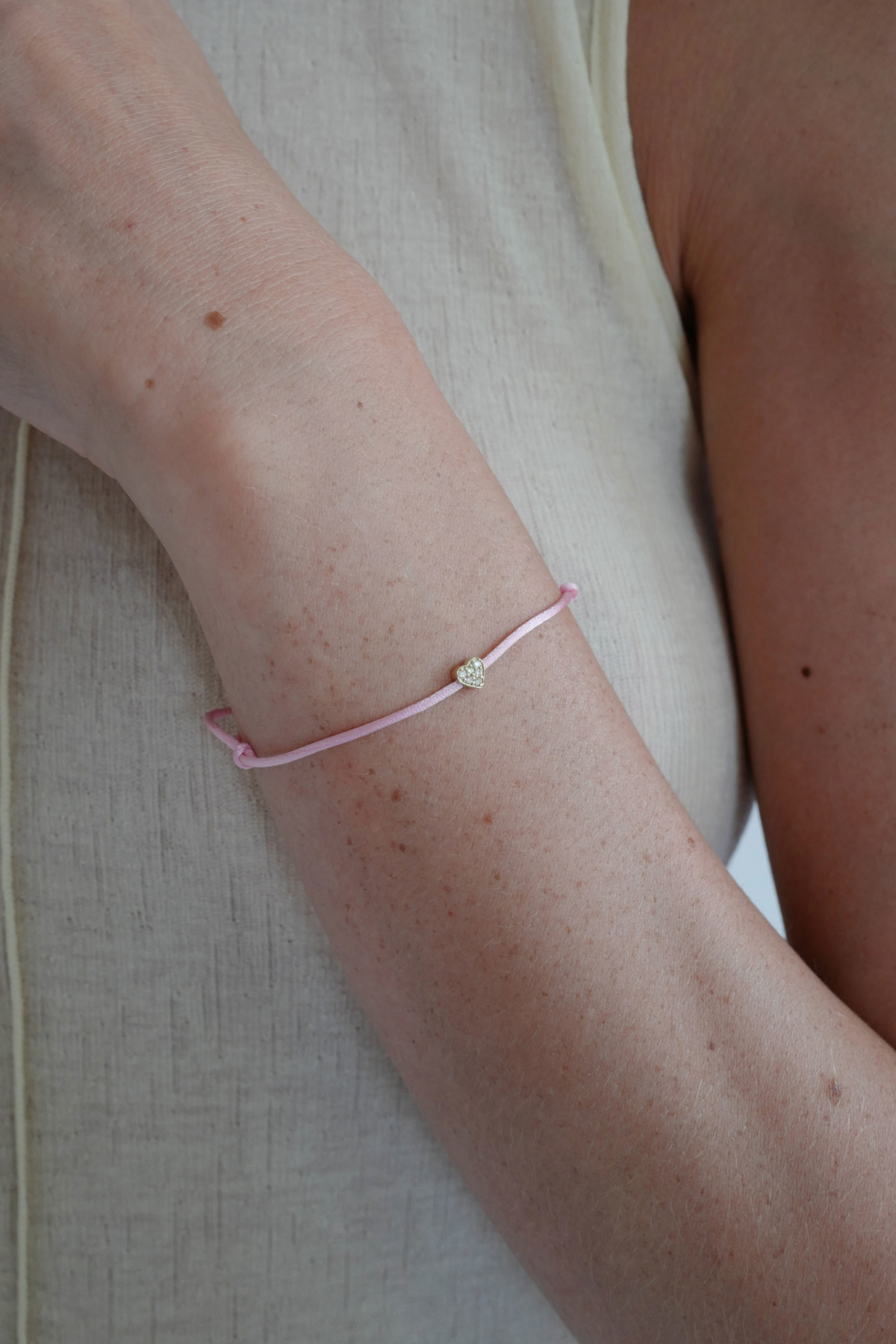 Nina Kastens Diamond Heart Bracelet Pink Begrenzte Freigabe