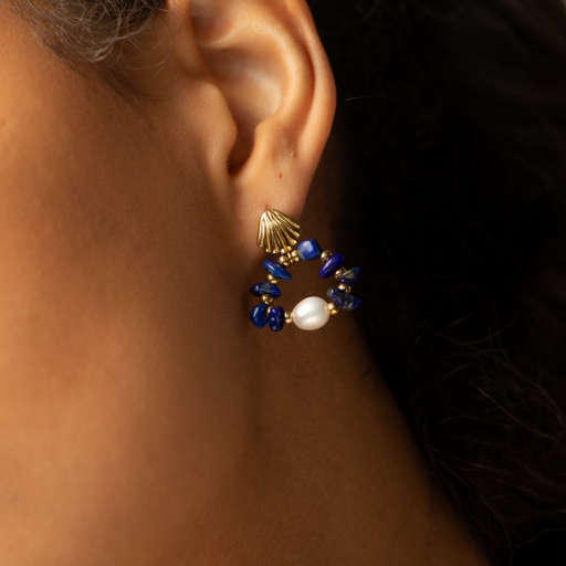 Paul Hewitt Scallop Stone Ohrring Gold Clearance-Verkauf