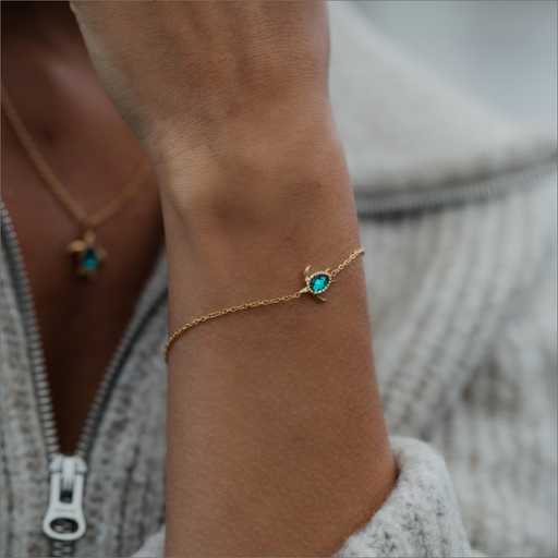 Paul Hewitt Turtle Mono Armkette Aquamarine Gold Kostenloser Versand international