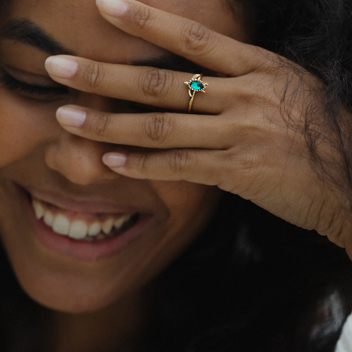 Paul Hewitt Turtle Ring Aquamarine Gold Online