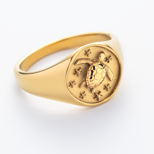 Paul Hewitt Turtle Signet Ring Gold Schlussverkauf