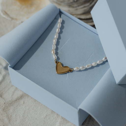 Paul Hewitt Engravable Heart Pearl Armkette Gold Preisnachlass