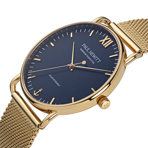 Paul Hewitt Sailor 39 mm Uhr Gold Blau Im Verkauf