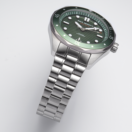 Paul Hewitt Ocean Diver Multilink Uhr Silber Grün Kostenloser Versand