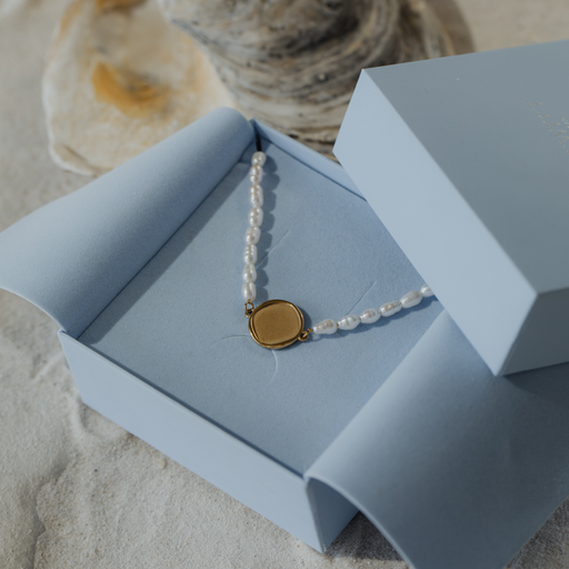 Paul Hewitt Engravable Coin Pearl Armkette Gold Neueste Stile