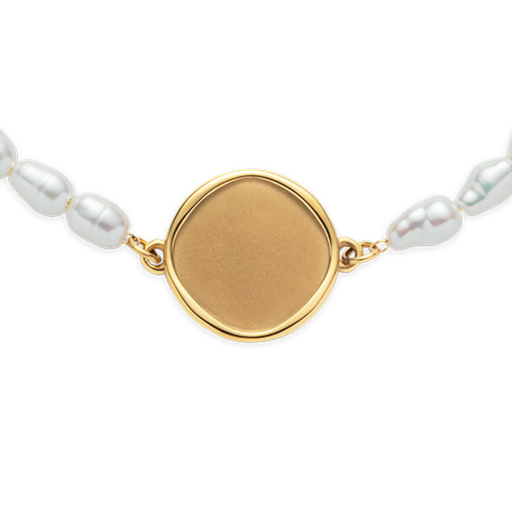 Paul Hewitt Engravable Coin Pearl Armkette Gold Neueste Stile