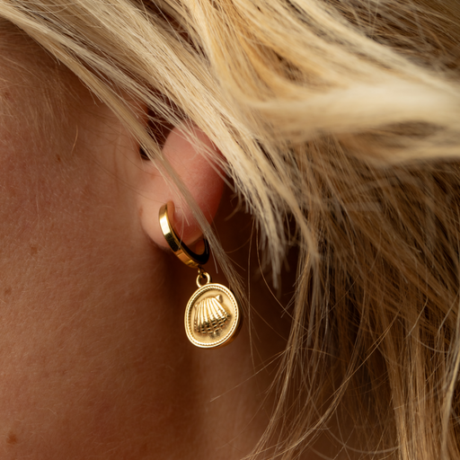 Paul Hewitt Scallop Coin Ohrring Gold Bis zu 65% Rabatt